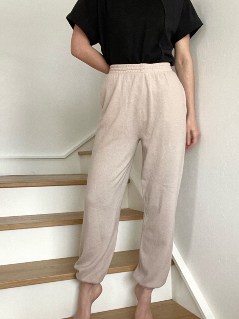 Naked Cashmere Recycled Cashmere Sandy Cream Beige Joggers Sweatpants Size XS
